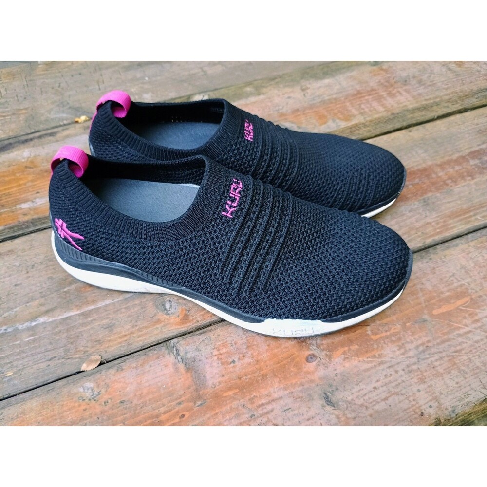 KURU Stride Knit Slip-On Walking Shoes Foot Pain Support Womens Sz 10 Black Pink